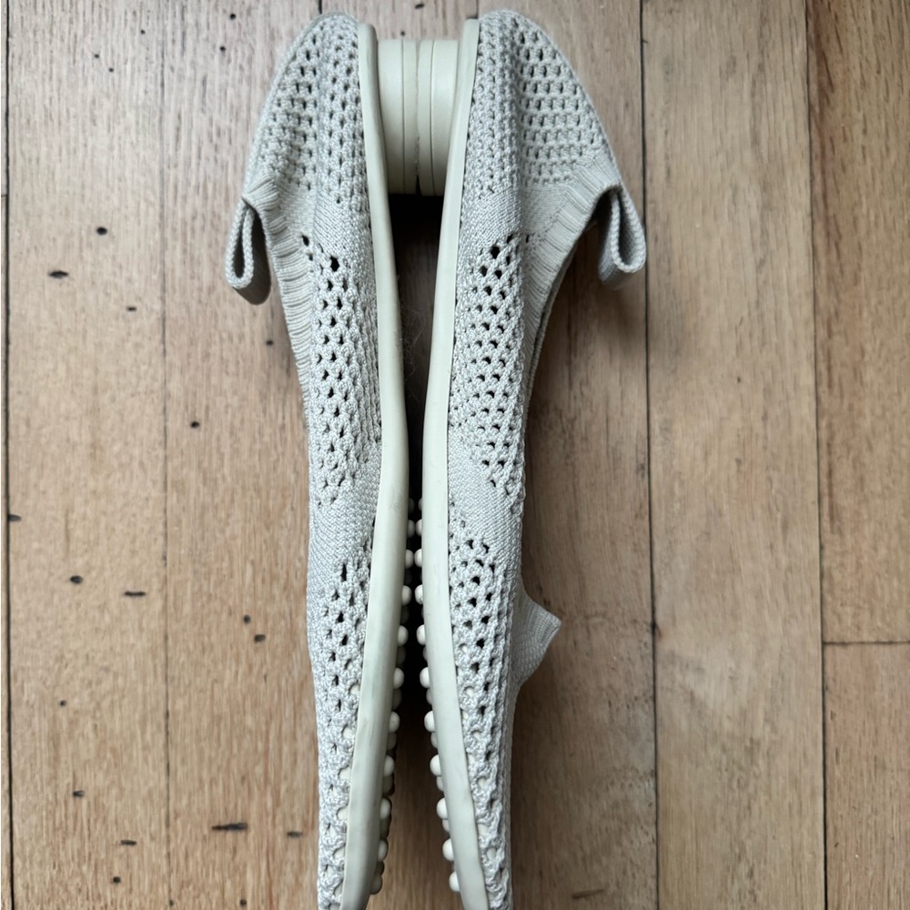 Bottega Veneta Cream Knit Flats